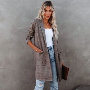 NWT ‼️pocketed plaid coatigan